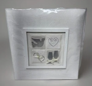 Photo Album 100 4x6 Photo White Decorative BeigePages Wedding Anniversary Memory - Picture 1 of 4