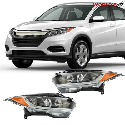 Headlights Headlamps Halogen w/LED DRL Pair LH+RH For Honda HRV HR-V 2019 2021 - Image 1 of 4