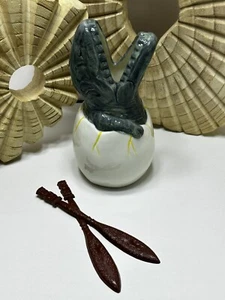 7'' Inch Hatching Dinosaur Egg Shell Cocktail Drink Ceramic Tiki Mug, Hawaiian - Picture 1 of 15