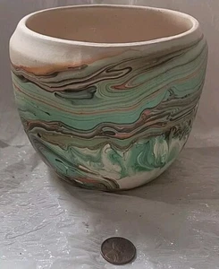 Vintage Nemadji Art Pottery Miniature Vase Indian Pottery Vibrant Colors 4" - Picture 1 of 6