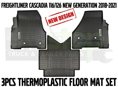 Freightliner Cascadia NEW Gen Automatic Thermoplastic Floor Mat Set Carpet Liner - Image 1 of 4
