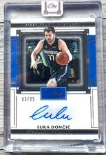 2020-21 Panini One&One Luka Doncic First Team Sig SHADOW BOX ON CARD AUTO /25🔥