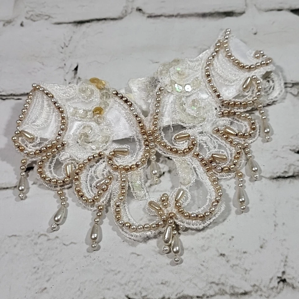 Gargantilla de boda vintage con cuentas cuello nupcial con lentejuelas MCM talla 10 defecto  Foto 1 de 4