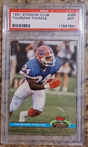 Thurman Thomas 1991 Topps Stadium Club PSA 9 MINT #395  Bills - Low Pop!   CB-1 - Picture 1 of 2
