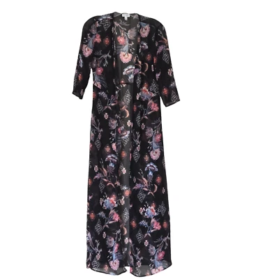 Love, Fire Womens Duster Small Floral Kimono Hippie Peasant Colorful Festival - Image 1 of 4