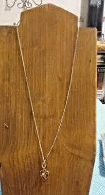  ARGENTO 925 Collana in cuoricino con zirconi colorati - Immagine 1 di 4