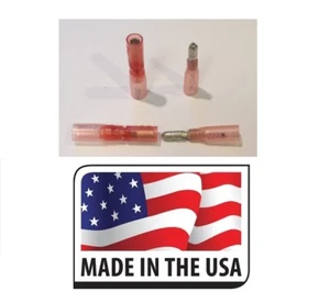 (24) 22-18 GAUGE HEAT SHRINK (MALE/FEMALE) .157 BULLET WIRE CONNECTORS MADE USA - Picture 1 of 1