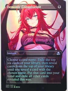 Consulta demoníaca estilo Waifu 01 arte alterado con lámina personalizado Magic The Gathering instantáneo - Imagen 1 de 1
