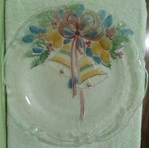 14,75" Mikasa Festliche Glocken Geprägtes Glas Hostess Platte Weihnachten mit Box - Bild 1 von 6