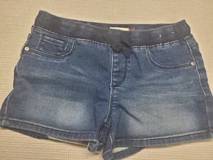 SO Cute Dark Blue Soft Stretchy Jean Shorts/Elastic Waist size 12 - Picture 1 of 5