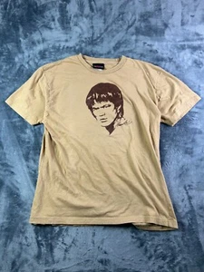 Vintage Bruce Lee T-Shirt Brown Martial Arts Graphic Tee Size XL Grunge - Picture 1 of 8