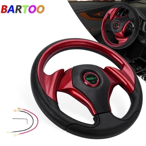 Red 12.5" Golf Cart Steering Wheel For EZGO TXT RXV Yamaha and Club Car 6 Hole - Picture 1 of 11