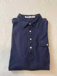 Camisa Polo Criquet Para Hombre M Azul Marino Algodón Orgánico Bolsillo Manga Corta - Imagen 1 de 6
