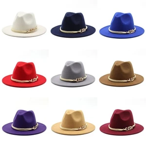 Elegant Formal Hat Men Women Wide Brim Jazz Cap Party Prom Suede Hat Adult - Picture 1 of 42