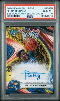 2024 BOWMAN U BEST FLORY BIDUNGA /75 BEST/2024 AUTO YELLOW LAZER POP 1 PSA 10 - Image 1 of 4