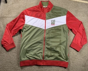 Ecko Unltd Mens 3XL Zip Up Track Jacket Red Y2K Hip Hop Baggy Preppy - Picture 1 of 8