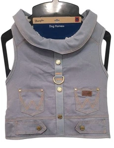 Wrangler Wash Denim Sherpa Lined Dog Vest Harness Large 50-90 Lbs - Picture 1 of 13