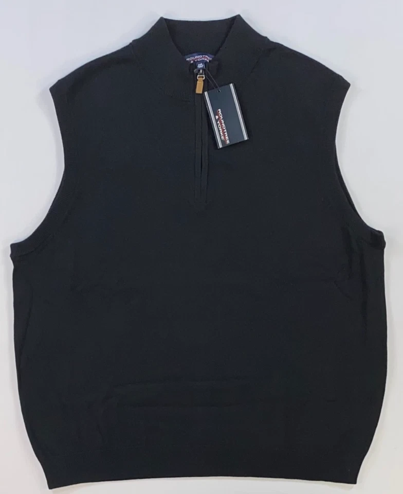 Chaleco Suéter Hombre Roundtree & Yorke Grande y Alto 1/4 Cremallera NUEVO Foto 1 de 1