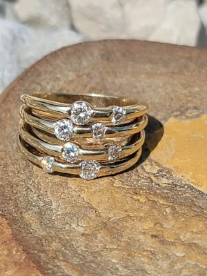 JST 14k Yellow Gold Solitaire Diamond Ring 1.0 CTW 8 Size 7 Wedding Ladies - Image 1 of 4