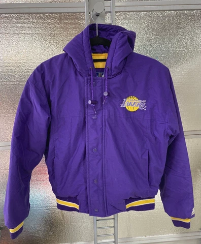 Los Angeles Lakers Starter Jacket - Youth Large - Vintage - Kids Boys Girls Cover
