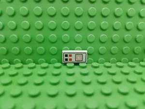 Lego 1 Classic Light Gray 1x2 Tile printed Computer Vintage - Picture 1 of 1