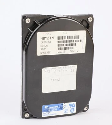 Vintage Retro Conner CP 30104 IDE ATA Hard Disk Drive, 100MB, 3.5", TESTED - Image 1 of 4