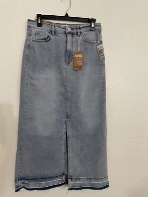 NUEVO CON ETIQUETAS Kenzie Vintage Lujo Mujer Midi Denim Falda Talla 6/28  Foto 1 de 4