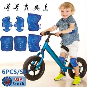 Bike Protective Gear Elbow Knee Wrist Pads for 3-12 kids Youth Roller Skating - Picture 1 of 9