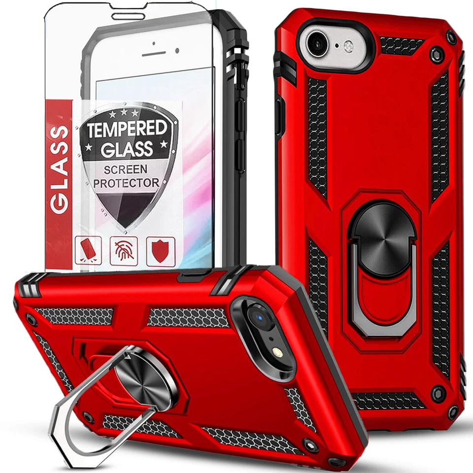 For iPhone SE 8 7 6S Plus 2020 Case Phone Cover Shockproof + Tempered Glass - Image 1 of 4