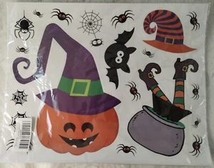Halloween Window Single Sided Clings 10 Sheets Per Packet NEW - Picture 1 of 11