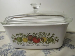 Vtg. 1950s Pryrex 'Le Persil La Sauge" Vegetable Pat. Rectangular Casserole Dish - Picture 1 of 12