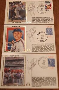 Lot Of 3 Gateway Stamp Cachet's Signed By Rusty Staub Mets Autographs