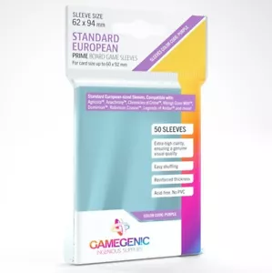 50 mangas de juego de mesa de tamaño de tarjeta europeo estándar Gamegenic transparentes 62 x 94 mm - Imagen 1 de 5
