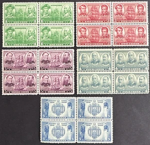US 1936-37 Scott# 790-794 Complete Set of 5 Blocks of 4 MH OG Navy Issue - Picture 1 of 2