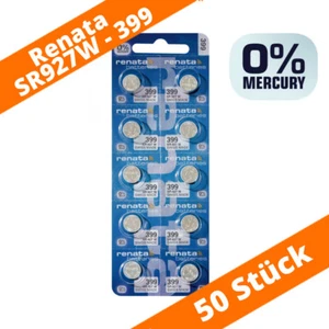 50 x Renata 399 AG7 SR927W SR57 LR92 Uhren Batterie Knopfzelle 1,55V Silberoxid - Bild 1 von 2