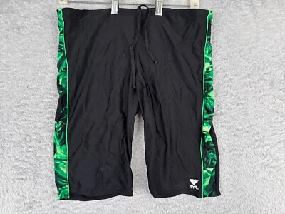 Pantalones Cortos TYR Adulto 38 Negro Verde Emisión Mezcla Poliéster Spandex Compresión Foto 1 de 4
