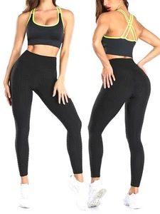 Women's High Waisted Yoga Pants Workout Butt Lifting Scrunch Booty Leggings - Picture 1 of 12