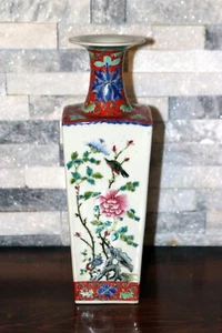 Antique Chinese Republic Vase Flowers and Birds - Picture 1 of 12
