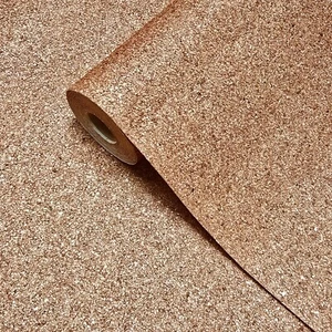 Orange copper metallic Chip Stone Natural real Mica Wallpaper Plain Textured - Picture 1 of 11