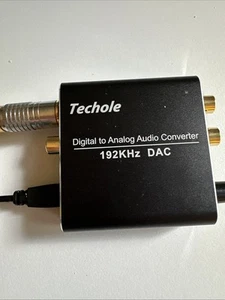 Techole Audio Converter HS203-BK Digital To Analog Converter 192khz DAC w cable - Picture 1 of 4