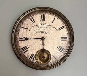Timeworks Parkinson & Frodsham London Wall Clock 14” Brass Tone Sold As Is - Picture 1 of 11