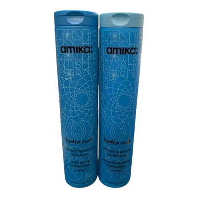 Amika Hydro Rush 强效保湿洗发水和护发素 9.2 盎司全新,正品 — 第 1/4 张图片