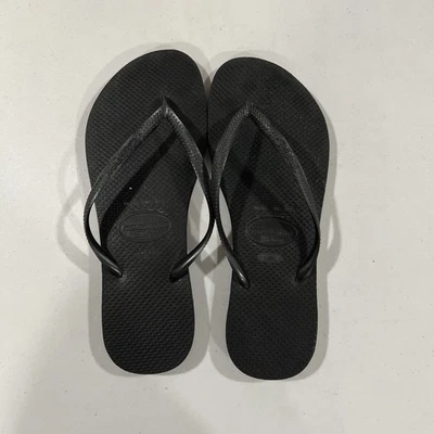 Havaianas 修身拖鞋女式凉鞋,黑色,39/40,美国女式 7/8 — 第 1/2 张图片