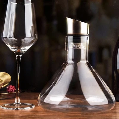 Carafe à vin en cristal faite à la main 56 oz Home Dining Bar Restaurant - Image 1 of 4