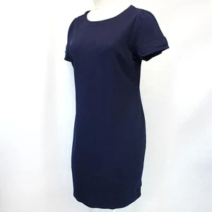 Talbots Plus Navy Cotton Short Sleeve Boat Neck Mini Dress, Size 0X - Picture 1 of 8