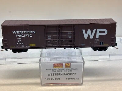 N Scale Micro Trains MTL 102 00 050 Western Pacific WP 3766 Box Car - Image 1 of 4