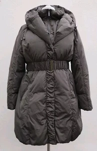 Monsoon Khaki brown feather down hooded puffer coat XL SIZE 18-20 New BNWT - Picture 1 of 11