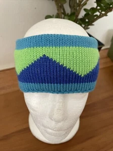 Tyrolia Sports Headband Skiwear Soft Wool Sweatband Blue  Green & Blue Color - Picture 1 of 7