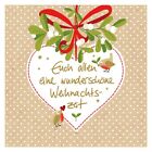 SERVIETTEN WEIHNACHTEN BY NATURE MISTELHERZ 20 STCK 33 X 33 cm