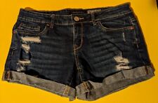 Junior's "Aeropostale" NYC Dark Rinse Midi Cuff Distressed Jean Shorts in Size 4